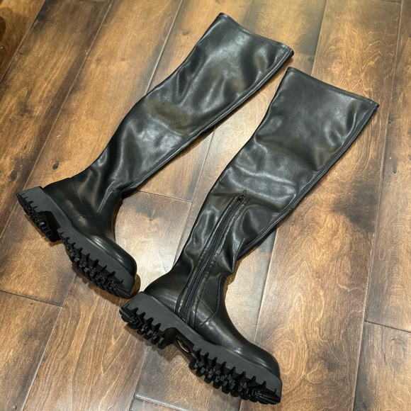 JEFFREY CAMPBELL all Thigh High Boots - Besos Lug Sole NWOT - Picture 3 of 14